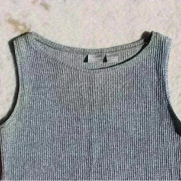 CHICO'S ZENERGY 2 Piece Set Waffle Knit Tank Top Cardigan Sweater Women Small - Picture 4 of 12